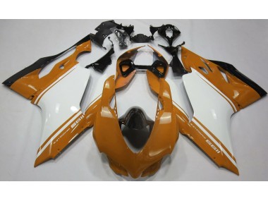 Orange Brillant Blanc & Noir 2011-2014 Ducati 1199 Carénage Moto