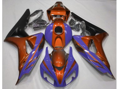 Orange Brillant & Bleu Foncé 2006-2007 Honda CBR1000RR Carénage Moto