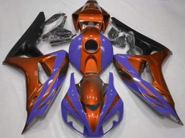 Orange Brillant & Bleu Foncé 2006-2007 Honda CBR1000RR Carénage Moto