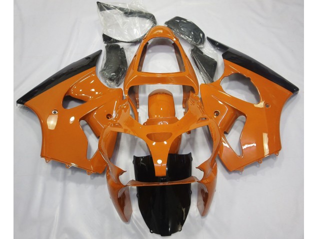 Orange Brillant & Noir 2000-2002 Kawasaki ZX6R Carénage Moto Orange Brillant & Noir 2000-2002 Kawasaki ZX6R Carénage Moto
