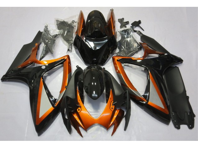 Orange Brillant & Noir 2006-2007 Suzuki GSXR 600-750 Carénage Moto Orange Brillant & Noir 2006-2007 Suzuki GSXR 600-750 Carénage Moto