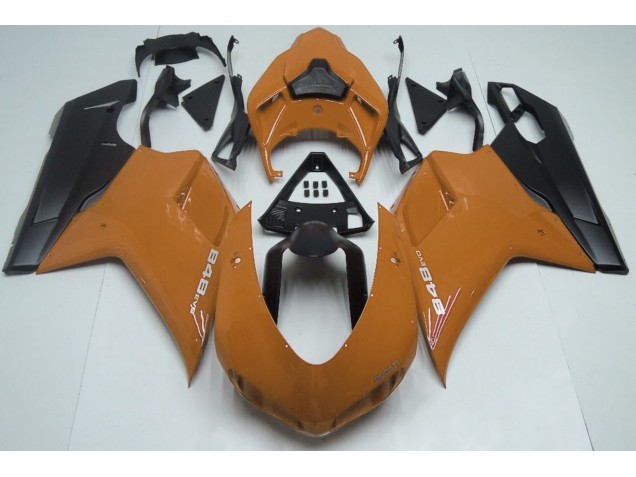 Orange Brillant & Noir 2007-2014 Ducati 848 1098 1198 Carénage Moto Orange Brillant & Noir 2007-2014 Ducati 848 1098 1198 Carénage Moto