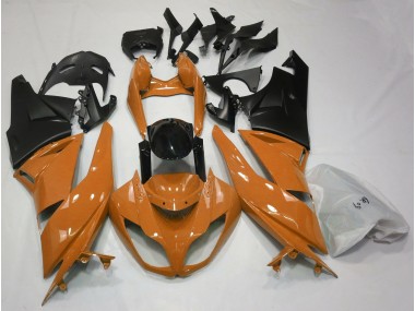 Orange Brillant & Noir 2009-2012 Kawasaki ZX6R Carénage Moto