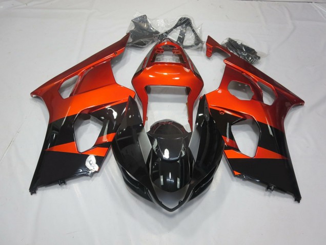 Orange Brûlé & Noir 2003-2004 Suzuki GSXR 1000 Carénage Moto Orange Brûlé & Noir 2003-2004 Suzuki GSXR 1000 Carénage Moto