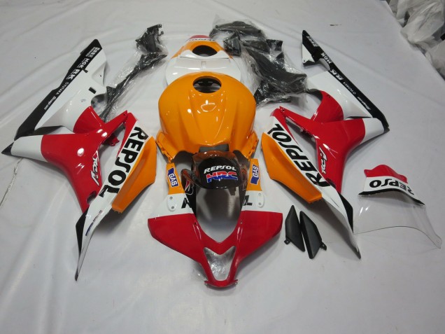 Orange Clair & Blanc Repsol 2007-2008 Honda CBR600RR Carénage Moto Orange Clair & Blanc Repsol 2007-2008 Honda CBR600RR Carénage Moto