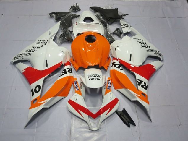Orange Clair & Blanc Repsol 2009-2012 Honda CBR600RR Carénage Moto Orange Clair & Blanc Repsol 2009-2012 Honda CBR600RR Carénage Moto
