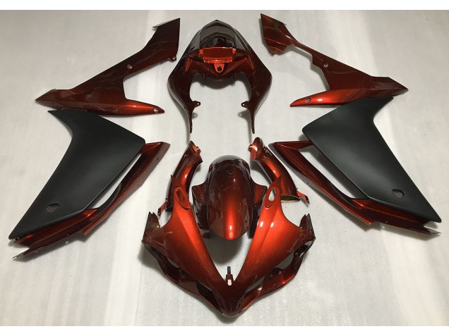 Orange Foncé Brillant & Noir 2007-2008 Yamaha R1 Carénage Moto Orange Foncé Brillant & Noir 2007-2008 Yamaha R1 Carénage Moto