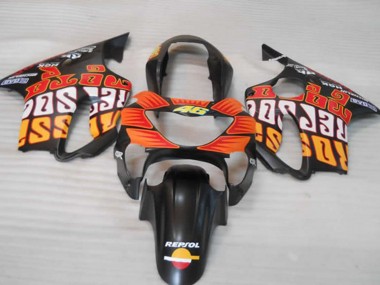 Orange Mat Noir & Rouge 1999-2000 Honda CBR600 F4 Carénage Moto