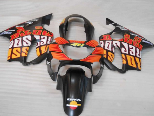 Orange Mat Noir & Rouge 1999-2000 Honda CBR600 F4 Carénage Moto Orange Mat Noir & Rouge 1999-2000 Honda CBR600 F4 Carénage Moto