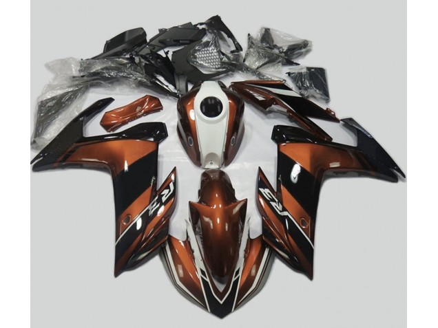 Orange & Noir Brillant 2015-2018 Yamaha R3 Carénage Moto Orange & Noir Brillant 2015-2018 Yamaha R3 Carénage Moto