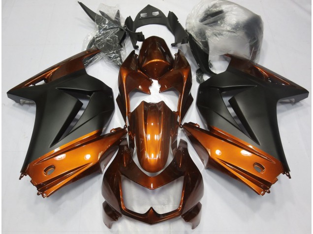 Orange & Noir Mat 2008-2012 Kawasaki Ninja 250 Carénage Moto Orange & Noir Mat 2008-2012 Kawasaki Ninja 250 Carénage Moto