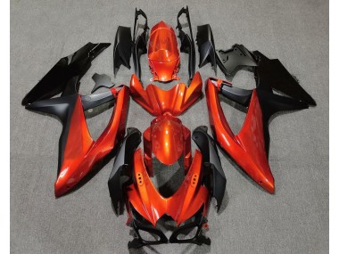 Orange Vif En Noir 2008-2010 Suzuki GSXR 600-750 Carénage Moto