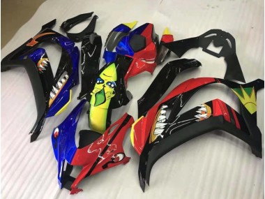 Partager Rouge & Bleu 2016-2019 Kawasaki ZX10R Carénage Moto