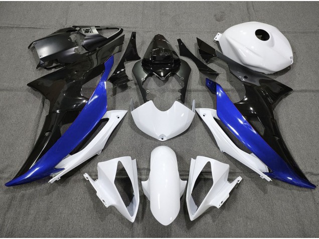 Personnalisé Bleu Noir & Blanc 2008-2016 Yamaha R6 Carénage Moto Personnalisé Bleu Noir & Blanc 2008-2016 Yamaha R6 Carénage Moto