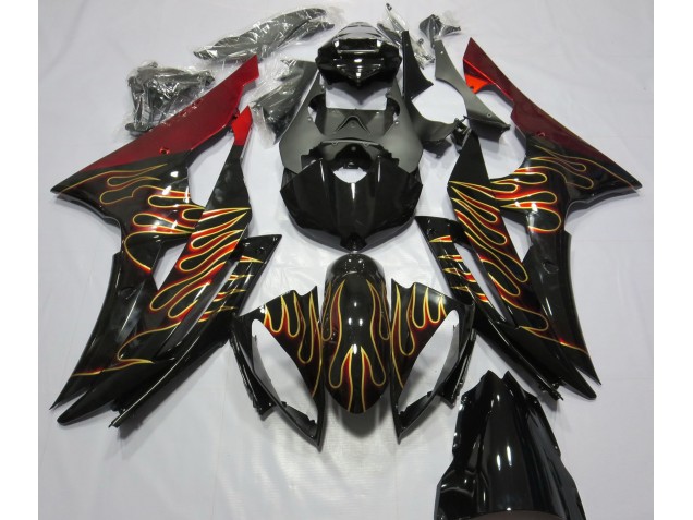 Personnalisé Flamme 2008-2016 Yamaha R6 Carénage Moto Personnalisé Flamme 2008-2016 Yamaha R6 Carénage Moto