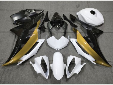 Personnalisé Or Noir & Blanc 2008-2016 Yamaha R6 Carénage Moto