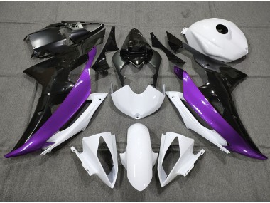 Personnalisé Violet Noir & Blanc 2008-2016 Yamaha R6 Carénage Moto