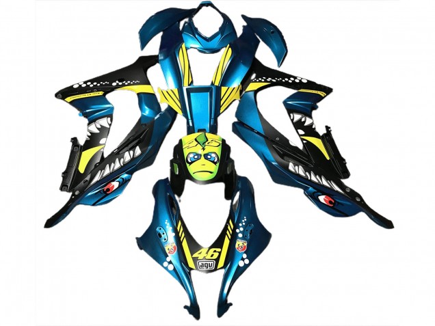 Requin Bleu Clair 2016-2019 Kawasaki ZX10R Carénage Moto Requin Bleu Clair 2016-2019 Kawasaki ZX10R Carénage Moto