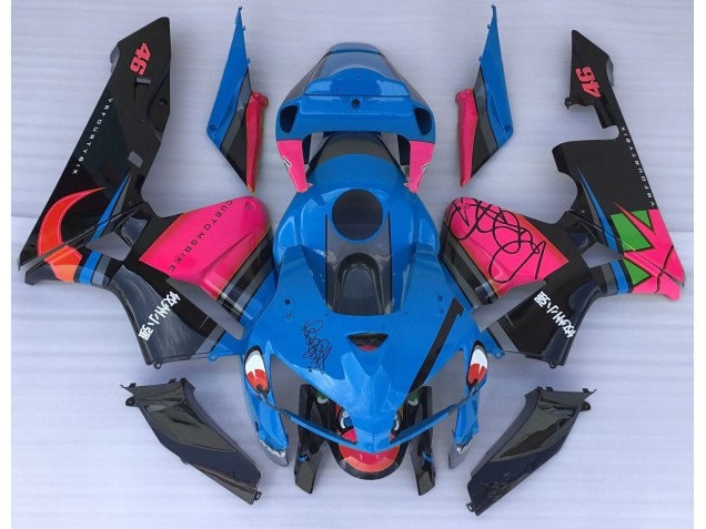 Requin Bleu & Rose 2005-2006 Honda CBR600RR Carénage Moto Requin Bleu & Rose 2005-2006 Honda CBR600RR Carénage Moto