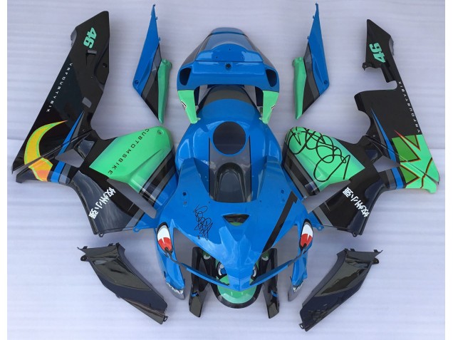 Requin Bleu & Vert 2005-2006 Honda CBR600RR Carénage Moto Requin Bleu & Vert 2005-2006 Honda CBR600RR Carénage Moto