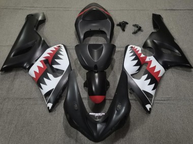 Requin Noir Mat 2005-2006 Kawasaki ZX6R Carénage Moto