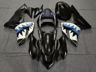 Requin Noir Mat & Bleu Clair 2004-2005 Kawasaki ZX10R Carénage Moto