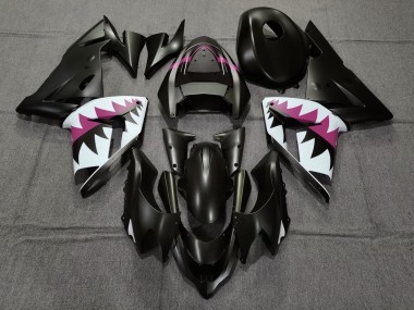 Requin Noir Mat & Rose 2004-2005 Kawasaki ZX10R Carénage Moto
