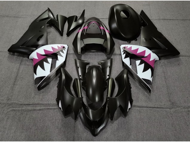 Requin Noir Mat & Rose 2004-2005 Kawasaki ZX10R Carénage Moto Requin Noir Mat & Rose 2004-2005 Kawasaki ZX10R Carénage Moto