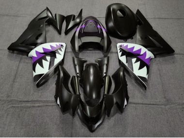 Requin Noir Mat & Violet 2004-2005 Kawasaki ZX10R Carénage Moto