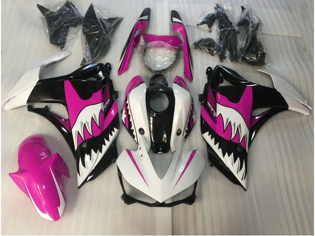 Requin Rose & Blanc 2015-2018 Yamaha R3 Carénage Moto Requin Rose & Blanc 2015-2018 Yamaha R3 Carénage Moto
