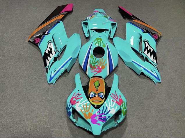 Requin Turquoise 2004-2005 Honda CBR1000RR Carénage Moto Requin Turquoise 2004-2005 Honda CBR1000RR Carénage Moto