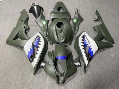 Requin Vert Mat & Bleu 2007-2008 Honda CBR600RR Carénage Moto