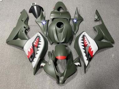 Requin Vert Mat & Rouge 2007-2008 Honda CBR600RR Carénage Moto