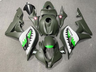 Requin Vert Mat & Vert Clair 2007-2008 Honda CBR600RR Carénage Moto