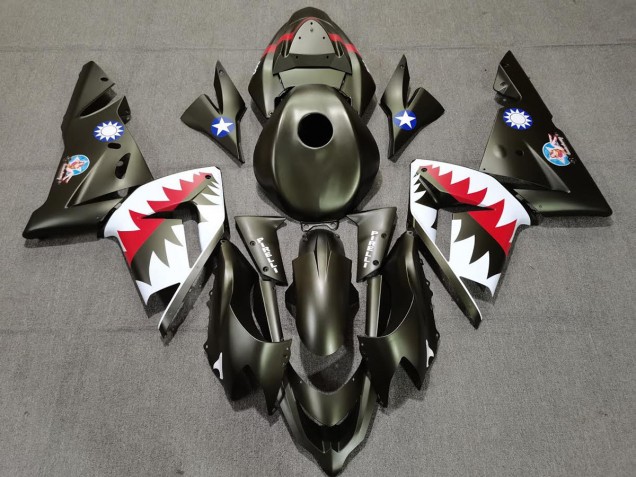 Requin Vert Militaire 2004-2005 Kawasaki ZX10R Carénage Moto Requin Vert Militaire 2004-2005 Kawasaki ZX10R Carénage Moto