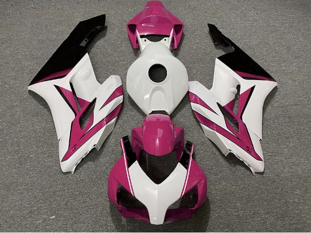 Rose Blanc & Noir Brillant 2004-2005 Honda CBR1000RR Carénage Moto Rose Blanc & Noir Brillant 2004-2005 Honda CBR1000RR Carénage Moto