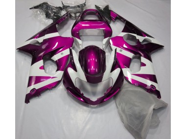Rose Brillant & Blanc 2000-2002 Suzuki GSXR 1000 Carénage Moto