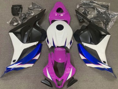 Rose Brillant Blanc & Bleu 2009-2012 Honda CBR600RR Carénage Moto