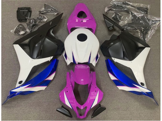 Rose Brillant Blanc & Bleu 2009-2012 Honda CBR600RR Carénage Moto Rose Brillant Blanc & Bleu 2009-2012 Honda CBR600RR Carénage Moto