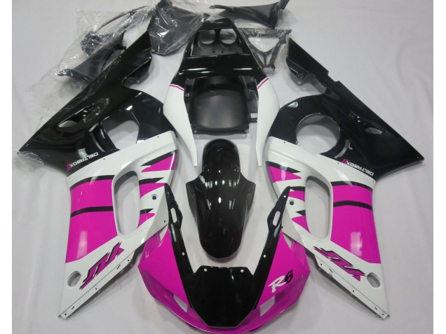 Rose Brillant & Noir 1998-2002 Yamaha R6 Carénage Moto Rose Brillant & Noir 1998-2002 Yamaha R6 Carénage Moto