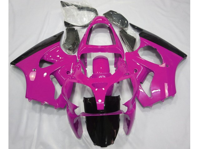 Rose Brillant & Noir 2000-2002 Kawasaki ZX6R Carénage Moto Rose Brillant & Noir 2000-2002 Kawasaki ZX6R Carénage Moto