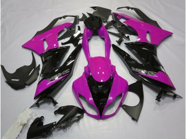 Rose Brillant & Noir 2009-2012 Kawasaki ZX6R Carénage Moto
