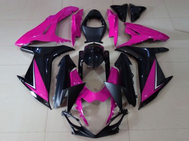 Rose Brillant & Noir 2011-2024 Suzuki GSXR 600-750 Carénage Moto
