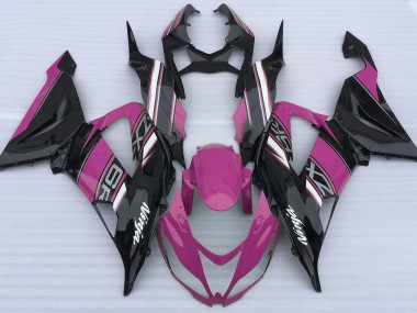 Rose Brillant & Noir 2013-2018 Kawasaki ZX6R Carénage Moto