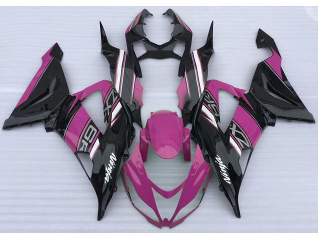 Rose Brillant & Noir 2013-2018 Kawasaki ZX6R Carénage Moto Rose Brillant & Noir 2013-2018 Kawasaki ZX6R Carénage Moto
