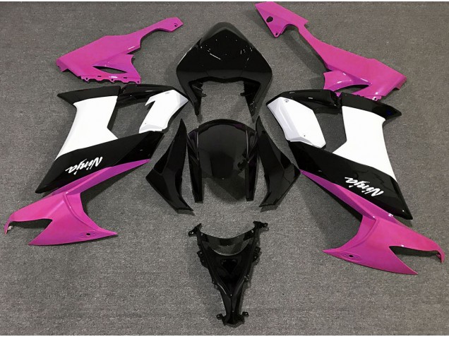 Rose Brillant Noir & Blanc 2008-2010 Kawasaki ZX10R Carénage Moto Rose Brillant Noir & Blanc 2008-2010 Kawasaki ZX10R Carénage Moto