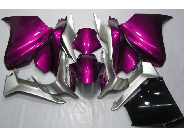 Rose Foncé & Argent 2010-2013 Honda VFR1200 Carénage Moto Rose Foncé & Argent 2010-2013 Honda VFR1200 Carénage Moto