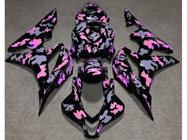 Rose & Gris Camouflage 2007-2008 Honda CBR600RR Carénage Moto Rose & Gris Camouflage 2007-2008 Honda CBR600RR Carénage Moto