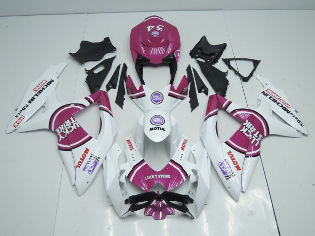 Rose Lucky Strike 2008-2010 Suzuki GSXR 600-750 Carénage Moto Rose Lucky Strike 2008-2010 Suzuki GSXR 600-750 Carénage Moto
