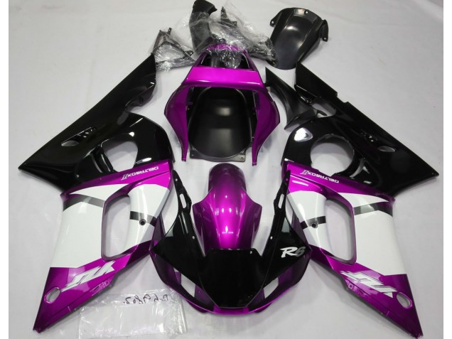 Rose Métallisé 1998-2002 Yamaha R6 Carénage Moto Rose Métallisé 1998-2002 Yamaha R6 Carénage Moto